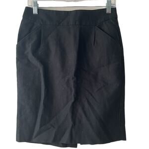 J. Crew Black "The Pencil" Textured Skirt w Princess Cut & Diagonal Pockets - 4